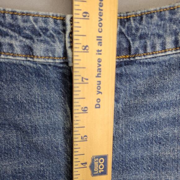 Isabel Maternity Shorts Womens 12 Blue Denim Midi Short Stretch Panel Fair Trade - Picture 8 of 13